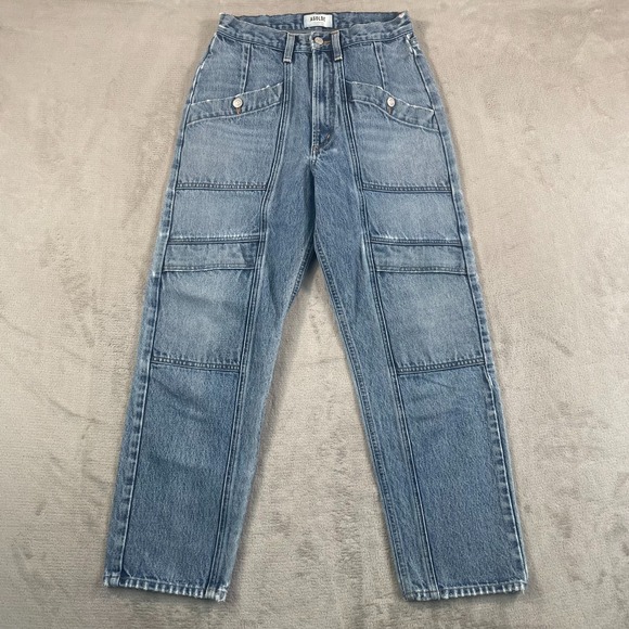 Agolde Denim - AGOLDE Utility Cargo Jeans Women 27 Blue Wash Denim High Rise Designer